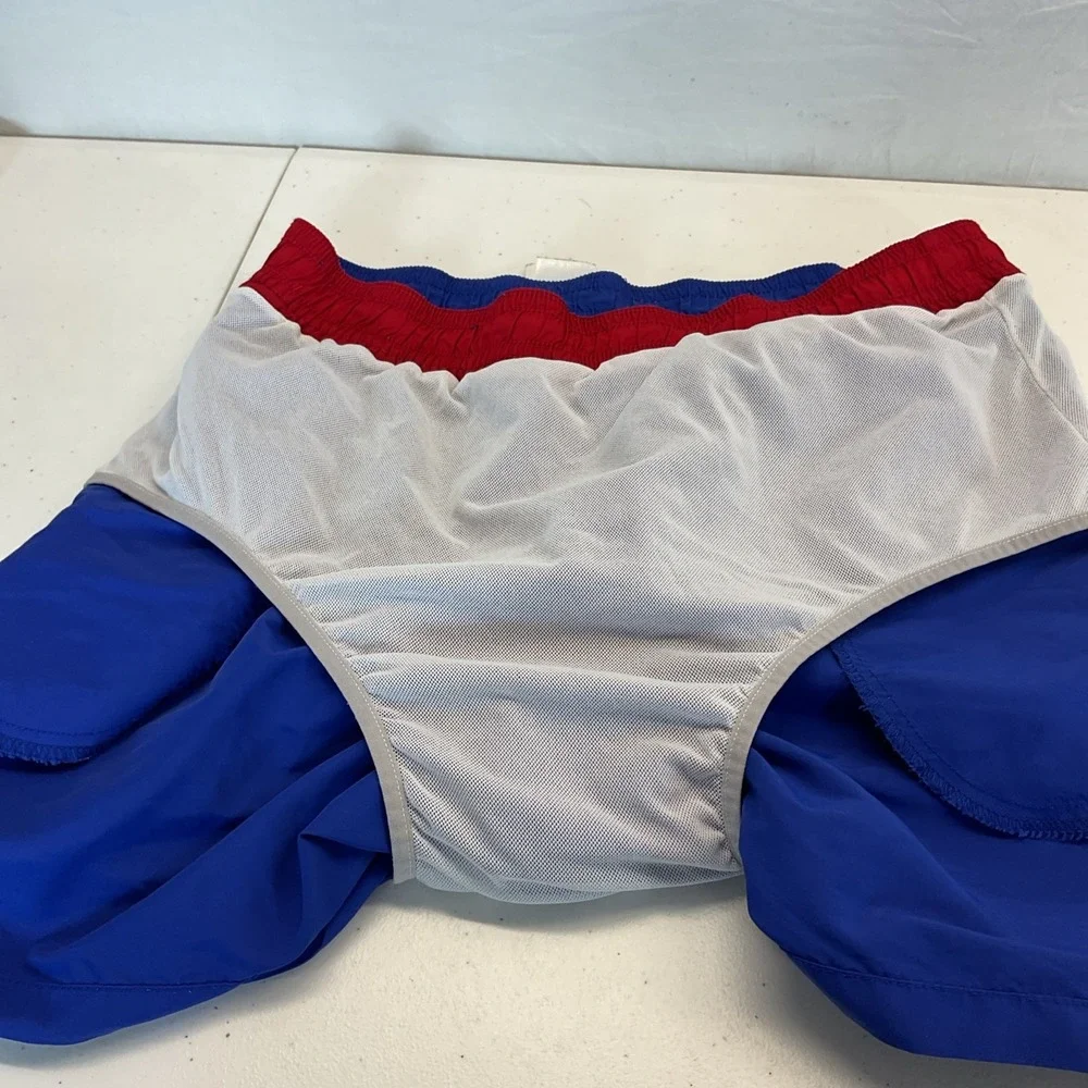 Polo Ralph Lauren Men's Blue Mesh Lined Swim Trunk‎ Shorts Red Pony Logo Large